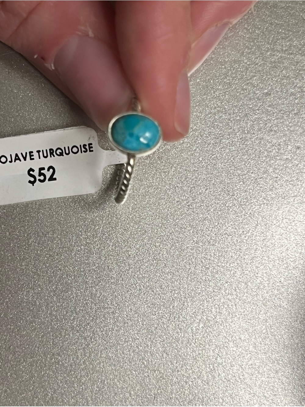 Sterling Silver Mojave Turquoise Oval Ring - Blue sz 6